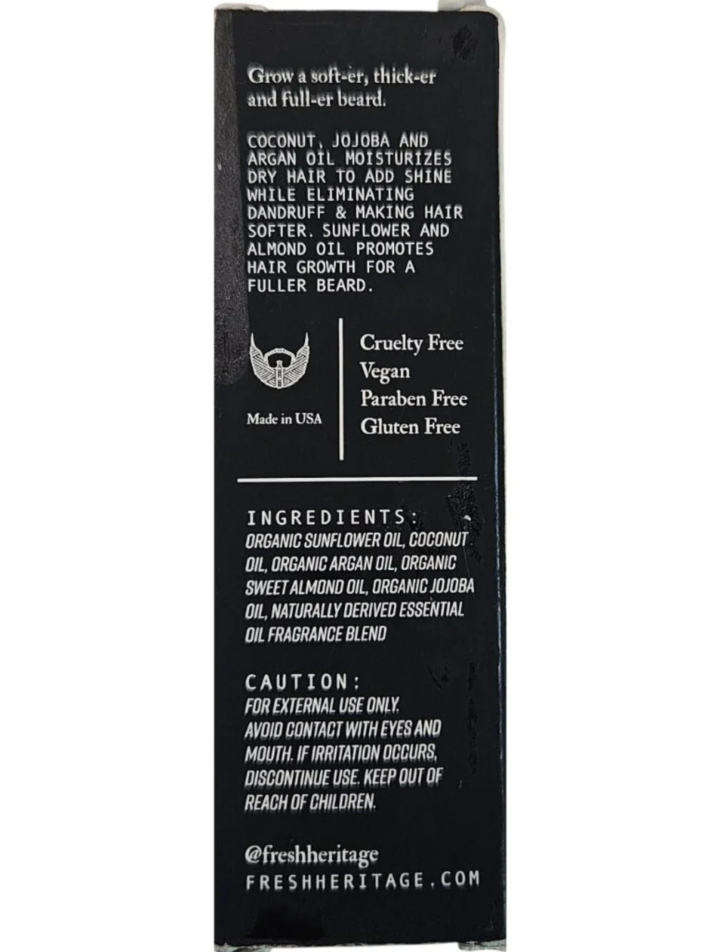 Fresh Heritage Refresh Beard Oil 1 fl oz / 30ml - Natural Organic Grooming